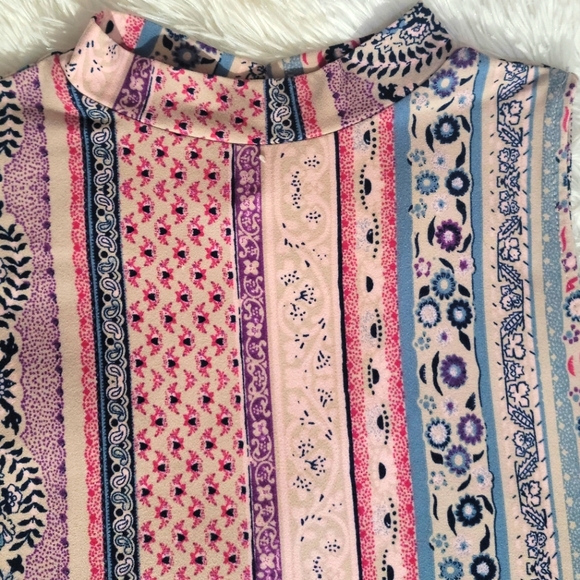 Mudd Multi Color Mini Casual Dress mock Turtle Neck - Picture 3 of 4